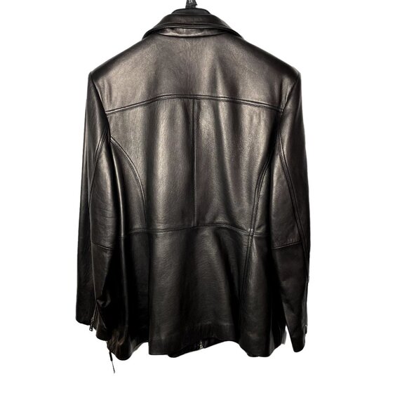 Lambskin Leather Jacket Short Dressy Coat u Plus Size 3XL Black Clavin Klein NEW - Picture 5 of 8